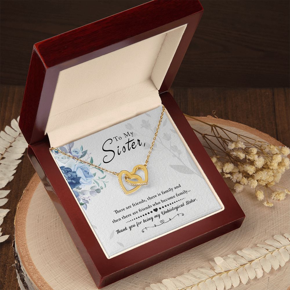 Unbiological Sister Friend Gifts Best Friend Necklace Interlocking Hearts