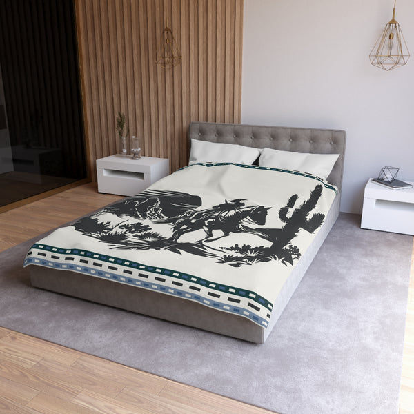 Western Duvet Cover, 4 Sizes Polyester Lightweight Queen, King, Twin Duvet Cover Hidden Zipper