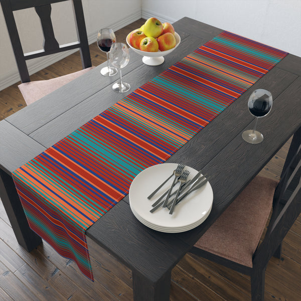 Table Runner for Dining Table, Lakeshore Ridge Striped Print, Two Sizes