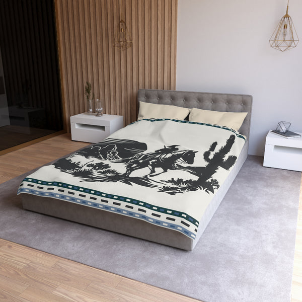 Western Duvet Cover, 4 Sizes Polyester Lightweight Queen, King, Twin Duvet Cover Hidden Zipper