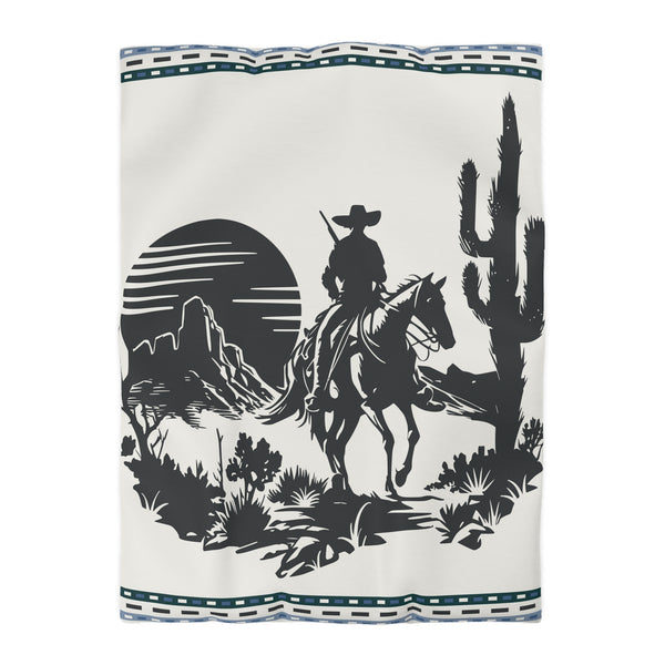 Western Duvet Cover, 4 Sizes Polyester Lightweight Queen, King, Twin Duvet Cover Hidden Zipper