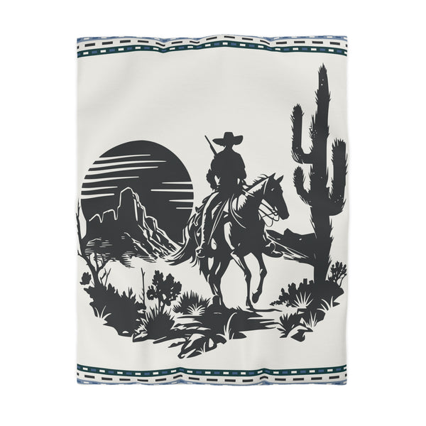 Western Duvet Cover, 4 Sizes Polyester Lightweight Queen, King, Twin Duvet Cover Hidden Zipper