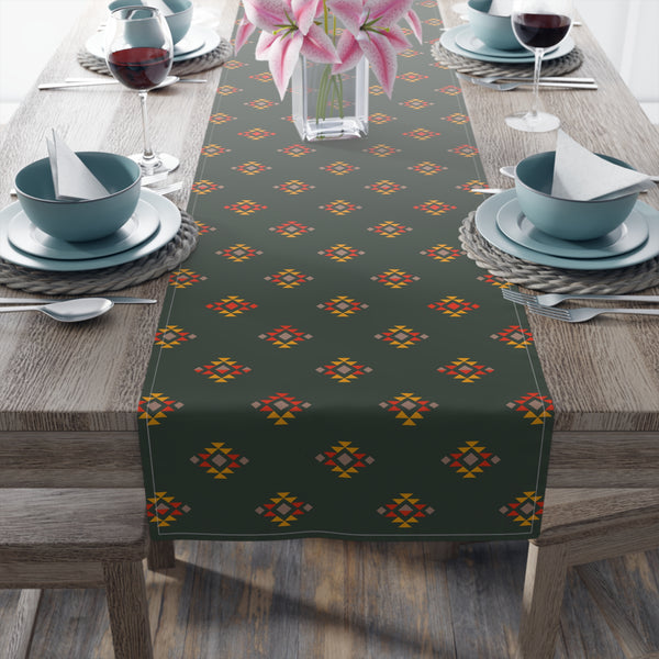 Table Runner for Table Cotton or Polyester, Southwestern Alpine Ridge Print