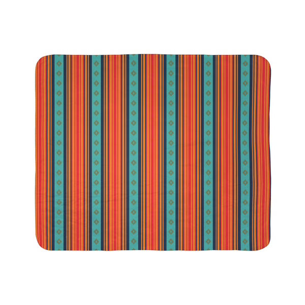 Fleece Sherpa Blanket Southwestern Throw Blanket Rio Grande Print, Two Sizes