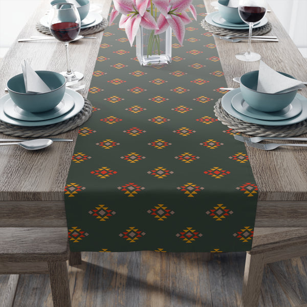 Table Runner for Table Cotton or Polyester, Southwestern Alpine Ridge Print