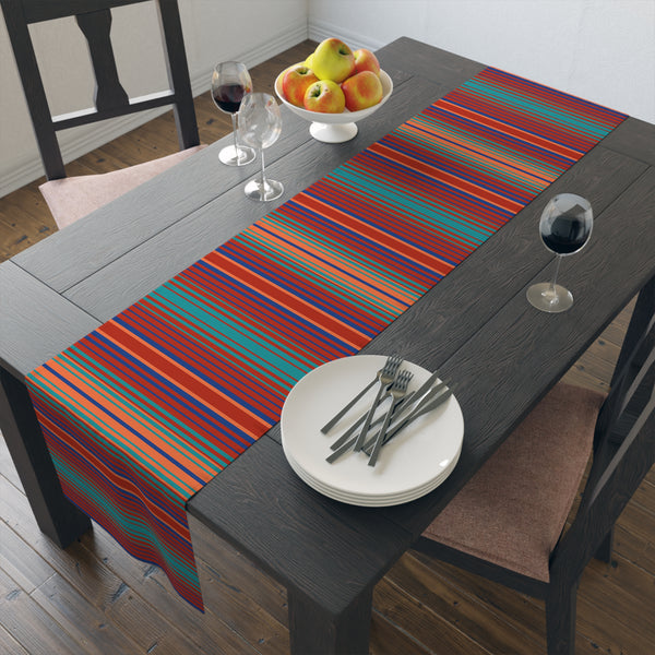 Table Runner for Dining Table, Lakeshore Ridge Striped Print, Two Sizes