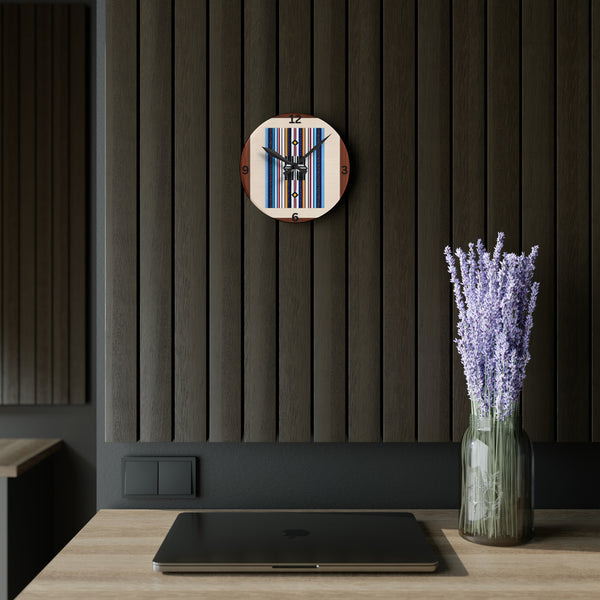 Acrylic Wall Clock - Square or Circle. Nevada Strips Wall Clock