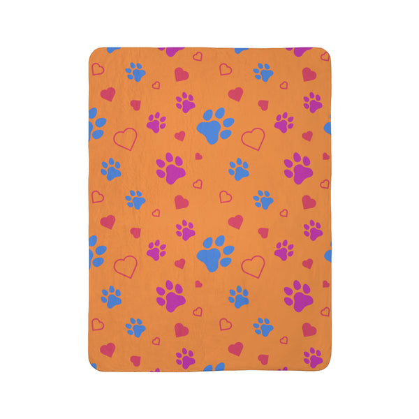 Dog Love Fleece Sherpa Blanket for Dog Lovers Throw Blanket