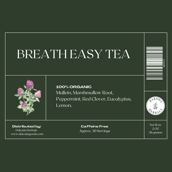 Mezcla de té de hierbas Breathe Easy: hojas sueltas, apoyo para una función respiratoria clara y saludable