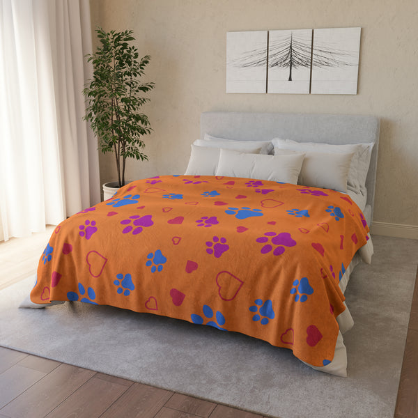 Dog Love Fleece Sherpa Blanket for Dog Lovers Throw Blanket