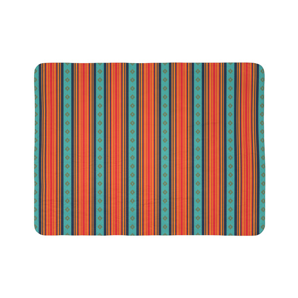 Fleece Sherpa Blanket Southwestern Throw Blanket Rio Grande Print, Two Sizes