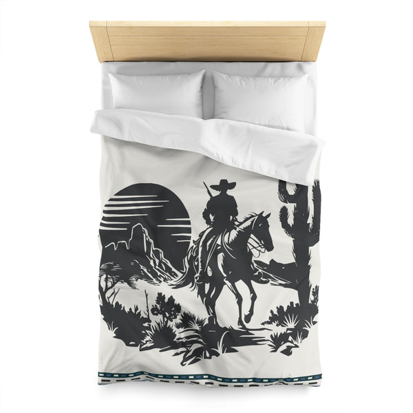Western Duvet Cover, 4 Sizes Polyester Lightweight Queen, King, Twin Duvet Cover Hidden Zipper