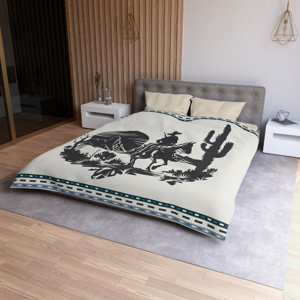 Western Duvet Cover, 4 Sizes Polyester Lightweight Queen, King, Twin Duvet Cover Hidden Zipper