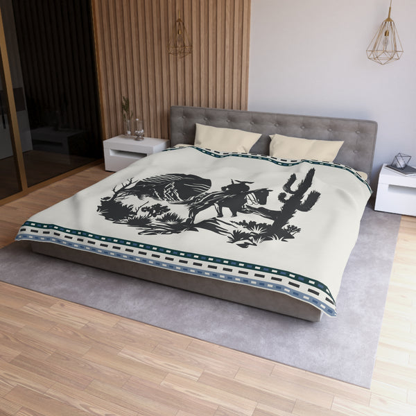 Western Duvet Cover, 4 Sizes Polyester Lightweight Queen, King, Twin Duvet Cover Hidden Zipper