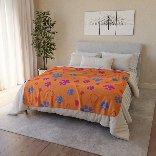 Dog Love Fleece Sherpa Blanket for Dog Lovers Throw Blanket