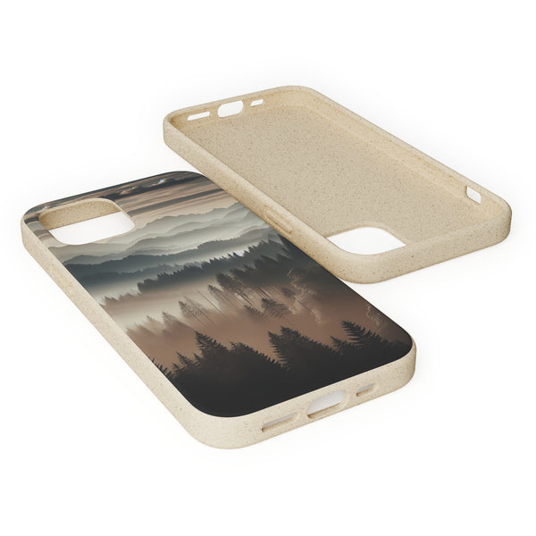 Biodegradable Cases, Eco-Friendly Phone Cover, Sustainable Tech Accessories, Mountain Tree Cloud Scenic View Case, Compostable Smartphone