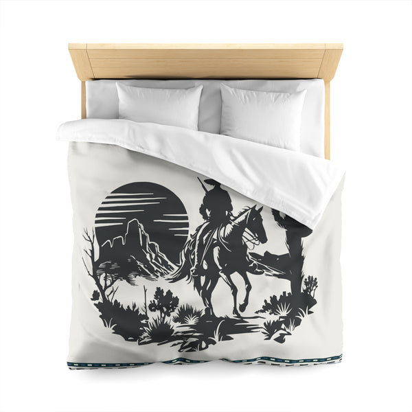 Western Duvet Cover, 4 Sizes Polyester Lightweight Queen, King, Twin Duvet Cover Hidden Zipper