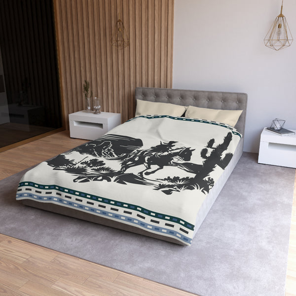 Western Duvet Cover, 4 Sizes Polyester Lightweight Queen, King, Twin Duvet Cover Hidden Zipper