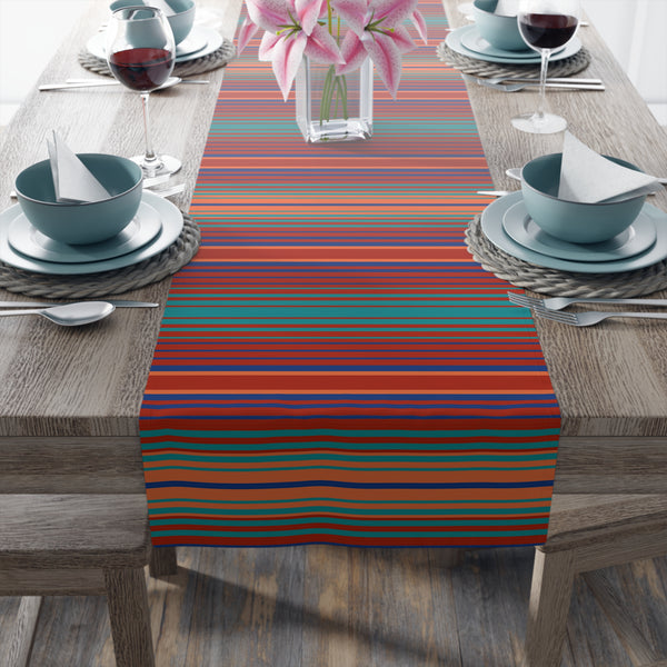 Table Runner for Dining Table, Lakeshore Ridge Striped Print, Two Sizes