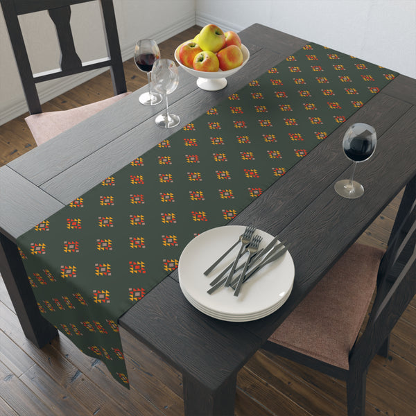 Table Runner for Table Cotton or Polyester, Southwestern Alpine Ridge Print