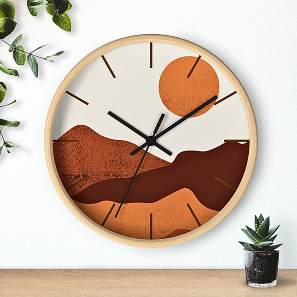 Wall Clock, Clocks, Midwest, Desert Theme, Wooden Clock, Time, Wall Decor - Dakoda Goods & Co.
