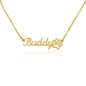 Personalized Pet Necklace for Dog Owner Paw Print Name Necklace for Pet Gifts for Owners