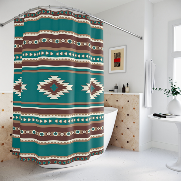 Curtain for Shower Southwestern, Midwest, Fabric Shower Curtain, Bathroom Curtains, Home Decor, Bathroom Decor, Home