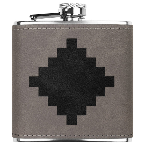 Southwestern Leather Flask Western Metal Flask