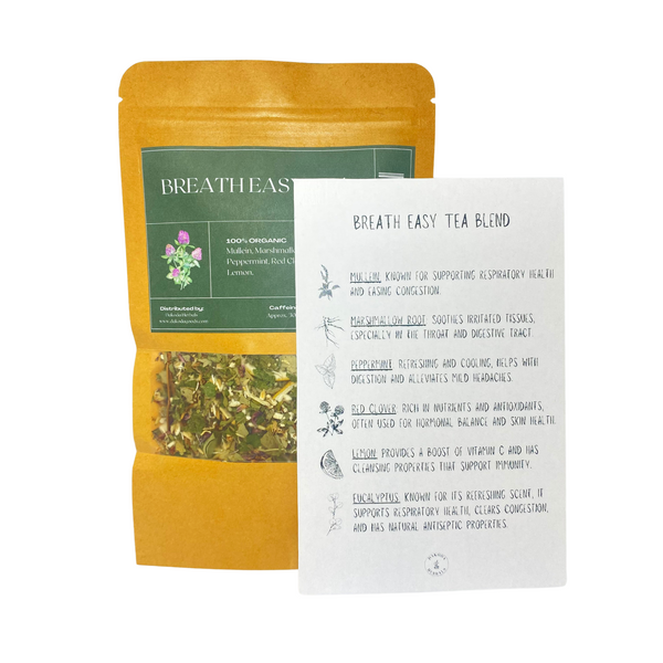 Mezcla de té de hierbas Breathe Easy: hojas sueltas, apoyo para una función respiratoria clara y saludable