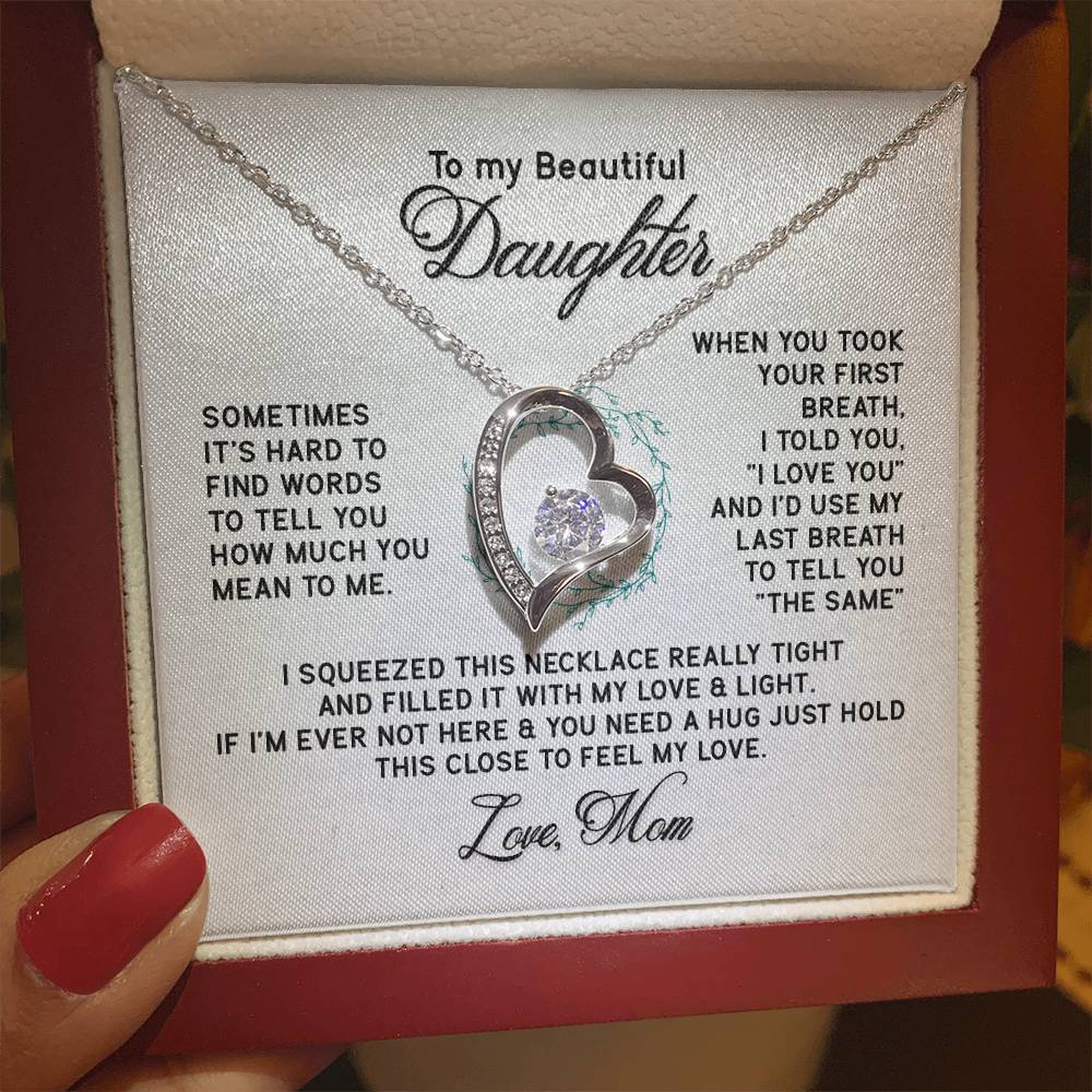 Gifts to Daughter Jewelry Necklace Gift from Mom to Daughter, White or Yellow Gold Finish