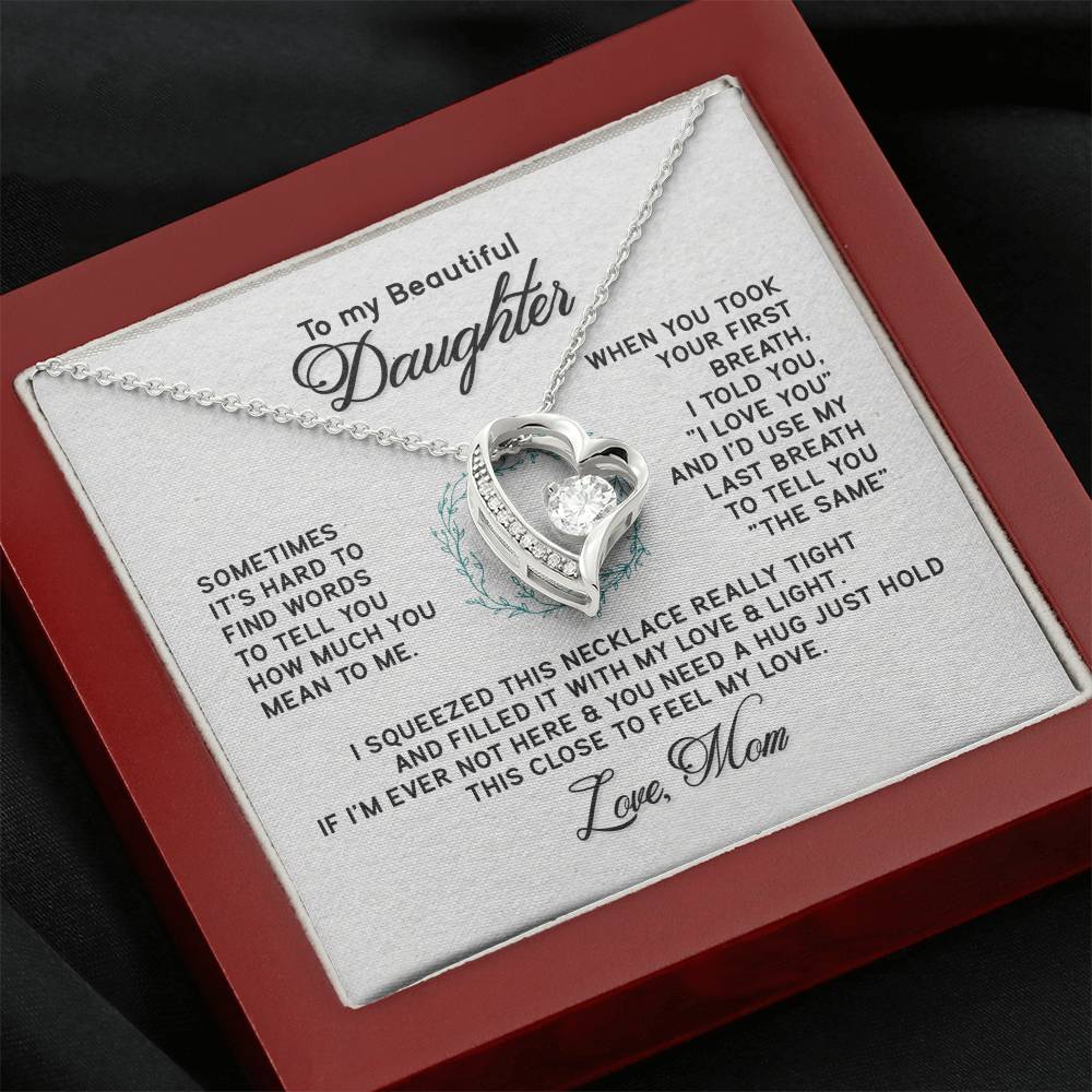 Gifts to Daughter Jewelry Necklace Gift from Mom to Daughter, White or Yellow Gold Finish