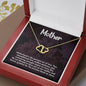 Gift for Mom Jewelry Heart Necklace Solid Yellow Cold with Diamonds
