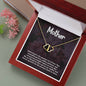 Gift for Mom Jewelry Heart Necklace Solid Yellow Cold with Diamonds
