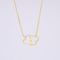 Gift for Mom Jewelry Heart Necklace Solid Yellow Cold with Diamonds