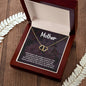 Gift for Mom Jewelry Heart Necklace Solid Yellow Cold with Diamonds