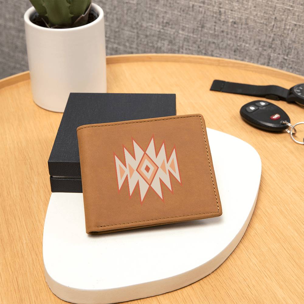Premium Graphic Leather Wallet: Handcrafted Full Grain Cowhide Bifold for a Unique & Timeless Gift