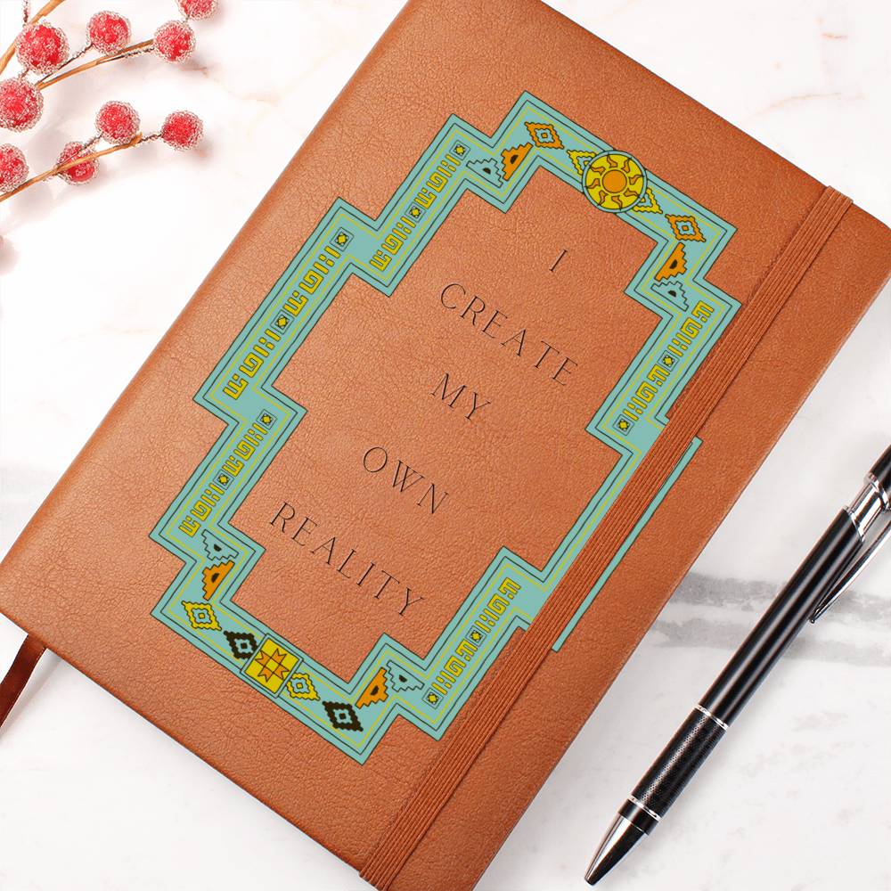 Southwestern Leather Journal - Vegan Leather. I Create My Own Reality Journal Gift