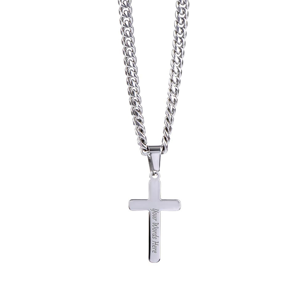 Dad Gifts for Father's Day Gifts Cross Necklace Personalized Engraving on Back