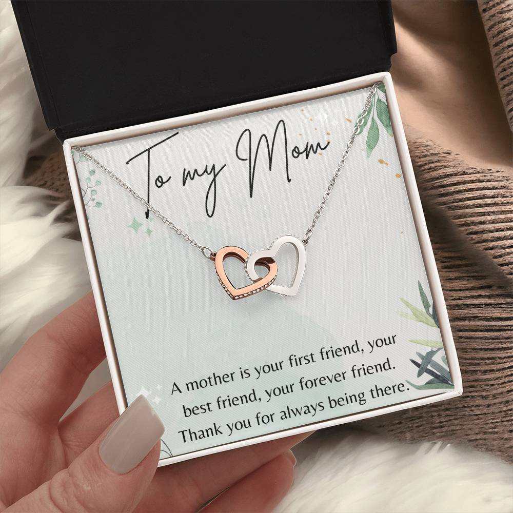 Gifts for Mom Christmas Birthday Gift for Mother Interlocking Hearts Special Necklace