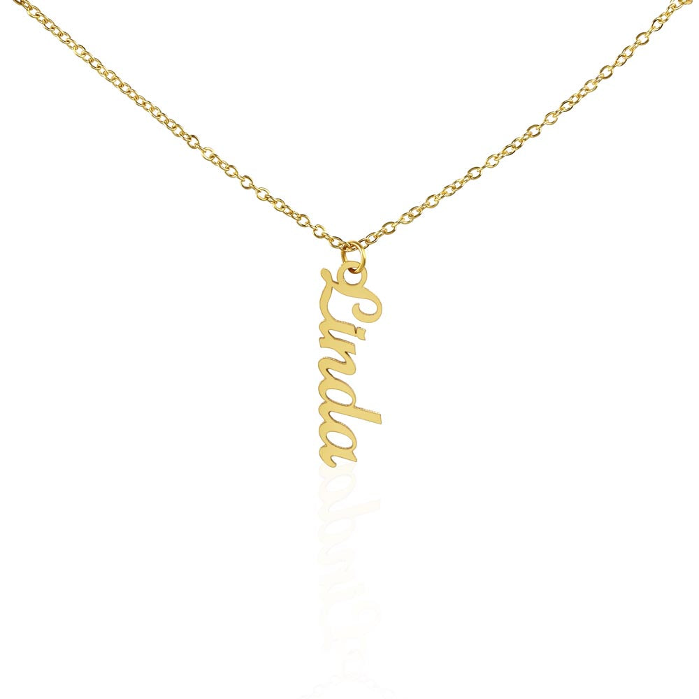 Gifts for Grandma from Grandkids Vertical Name Necklace Personalized