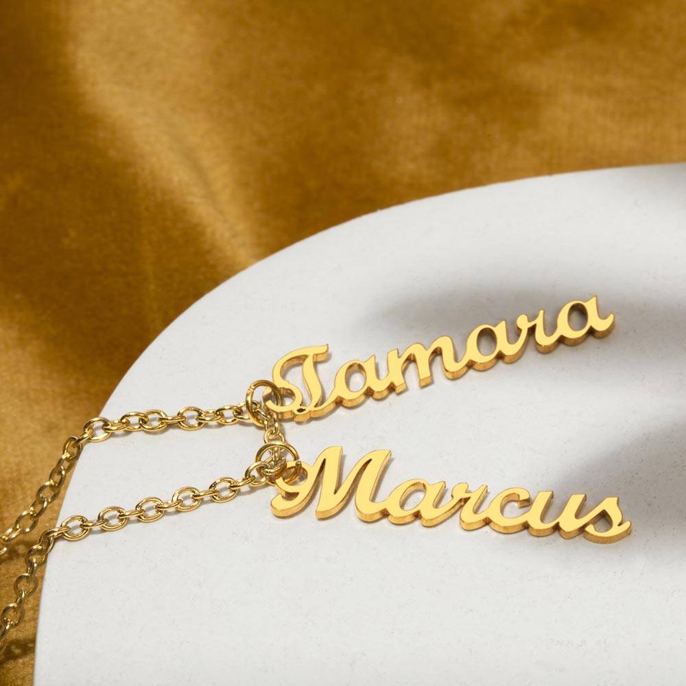 Gifts for Grandma from Grandkids Vertical Name Necklace Personalized