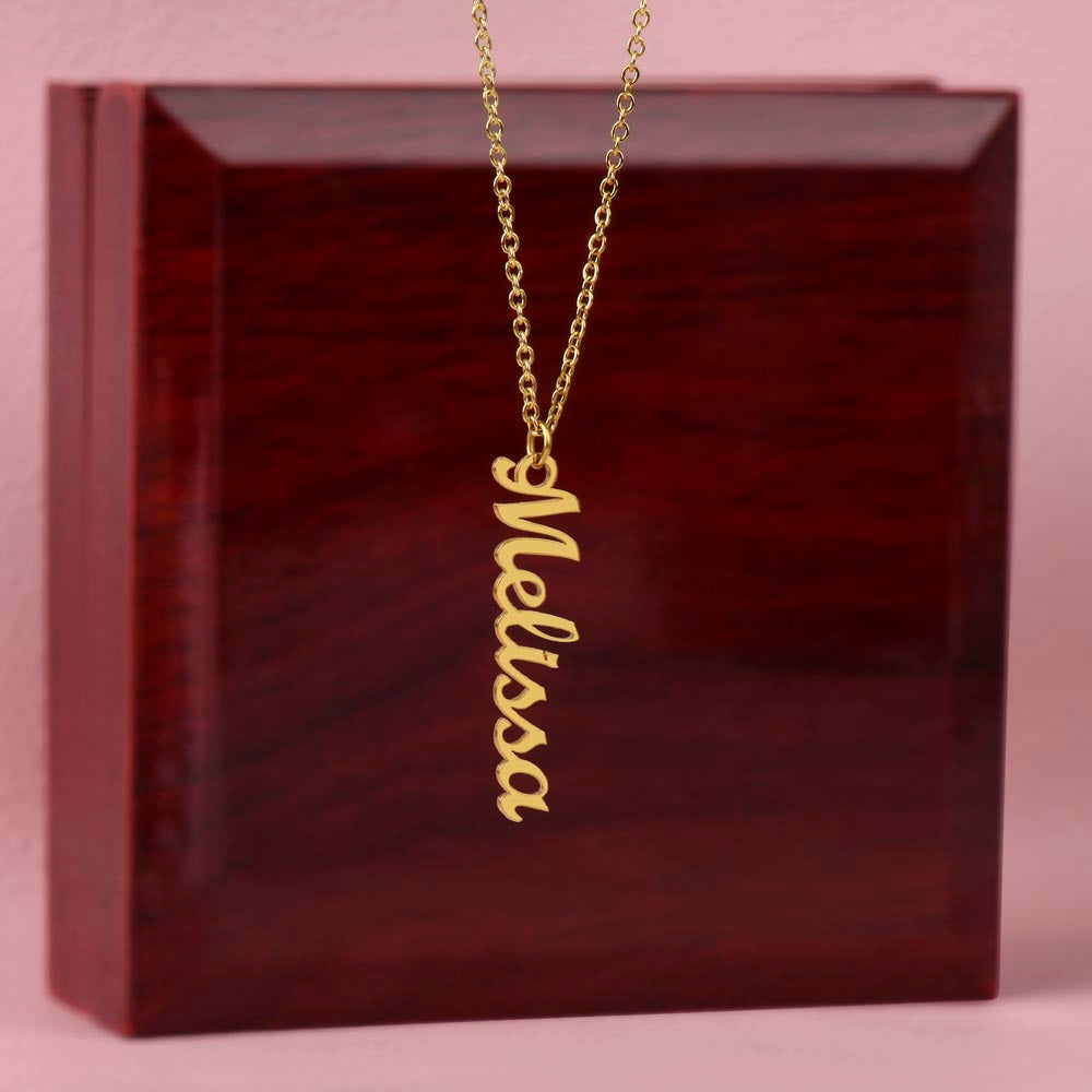 Gifts for Grandma from Grandkids Vertical Name Necklace Personalized