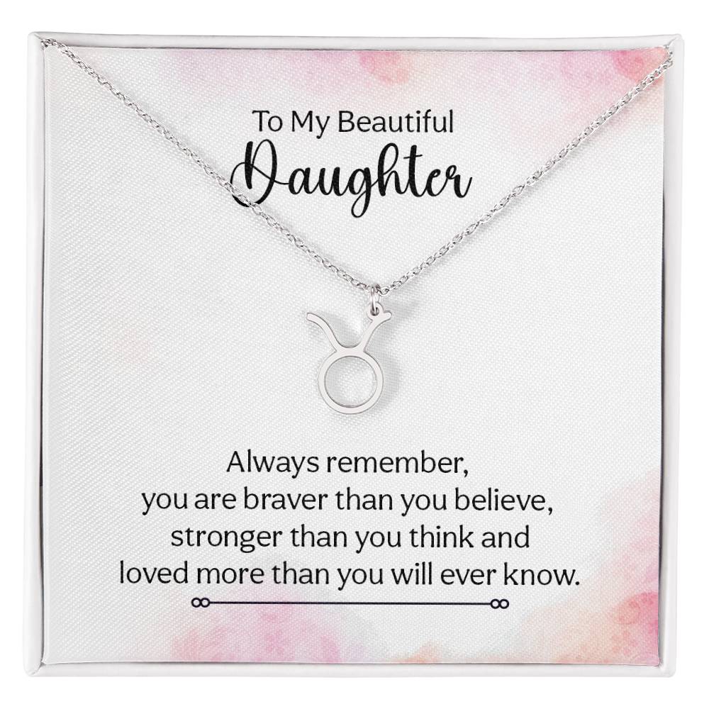 Gift to Daughter from Mom Zodiac Necklace Gifts, Stainless Steel or Gold Finish
