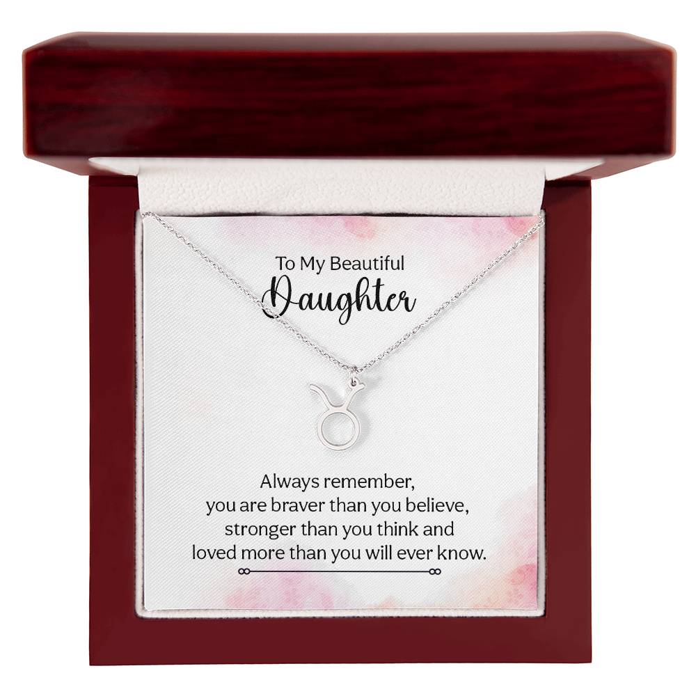 Gift to Daughter from Mom Zodiac Necklace Gifts, Stainless Steel or Gold Finish