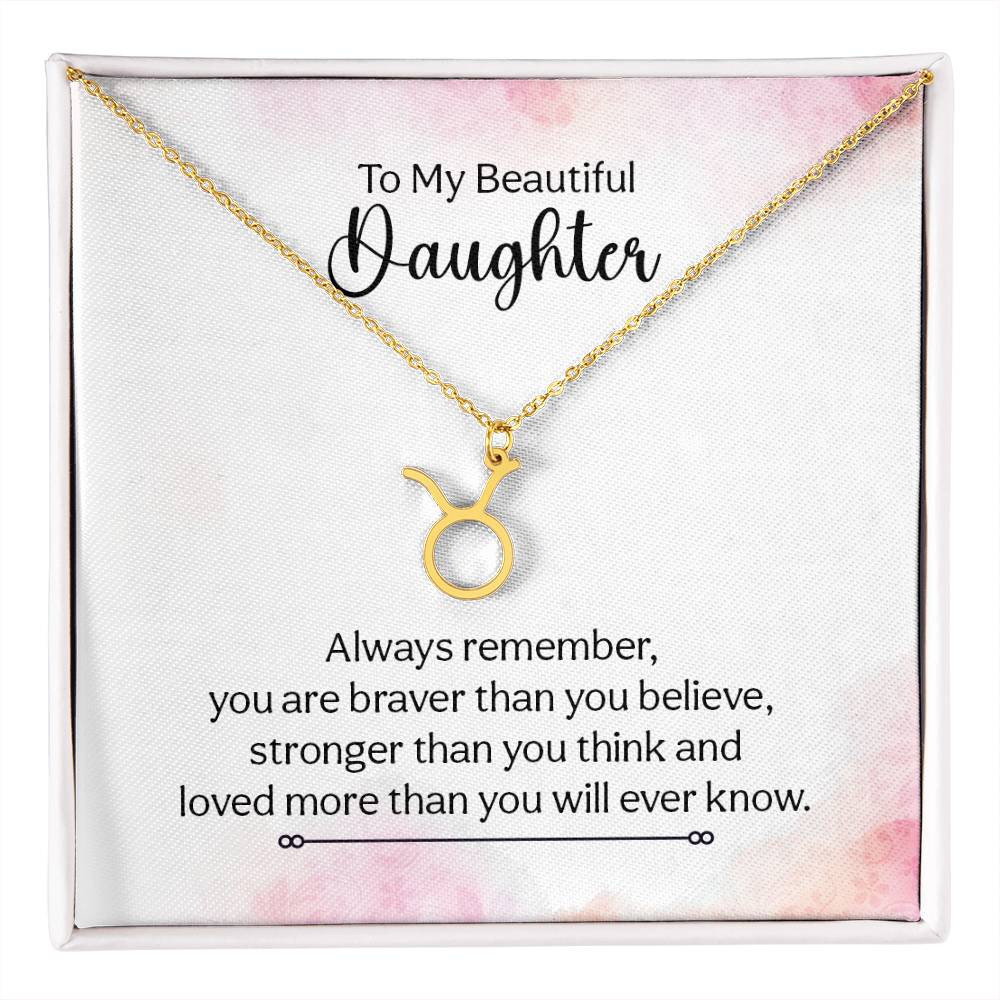 Gift to Daughter from Mom Zodiac Necklace Gifts, Stainless Steel or Gold Finish