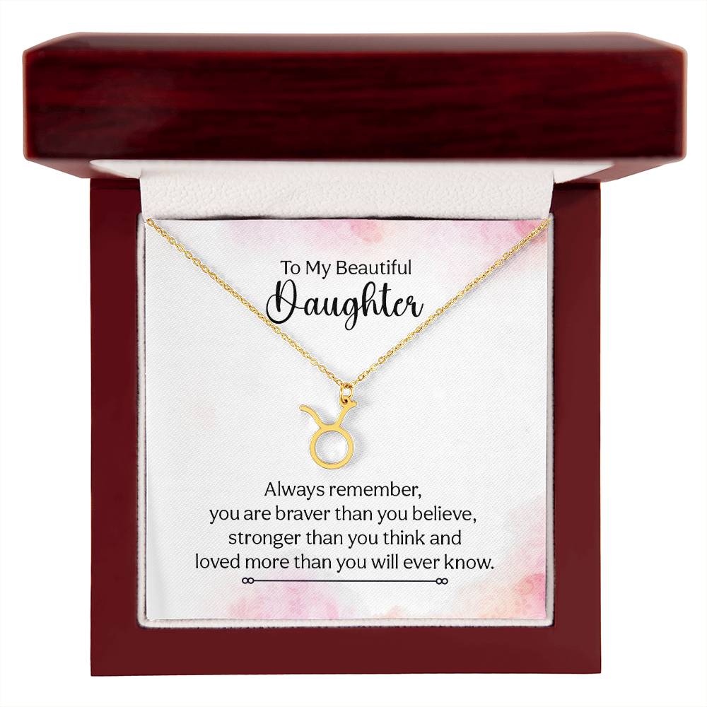 Gift to Daughter from Mom Zodiac Necklace Gifts, Stainless Steel or Gold Finish