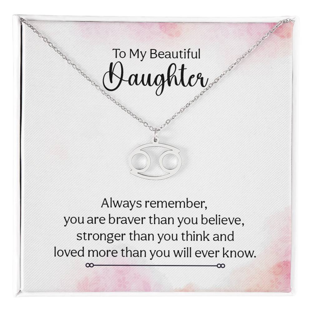 Gift to Daughter from Mom Zodiac Necklace Gifts, Stainless Steel or Gold Finish