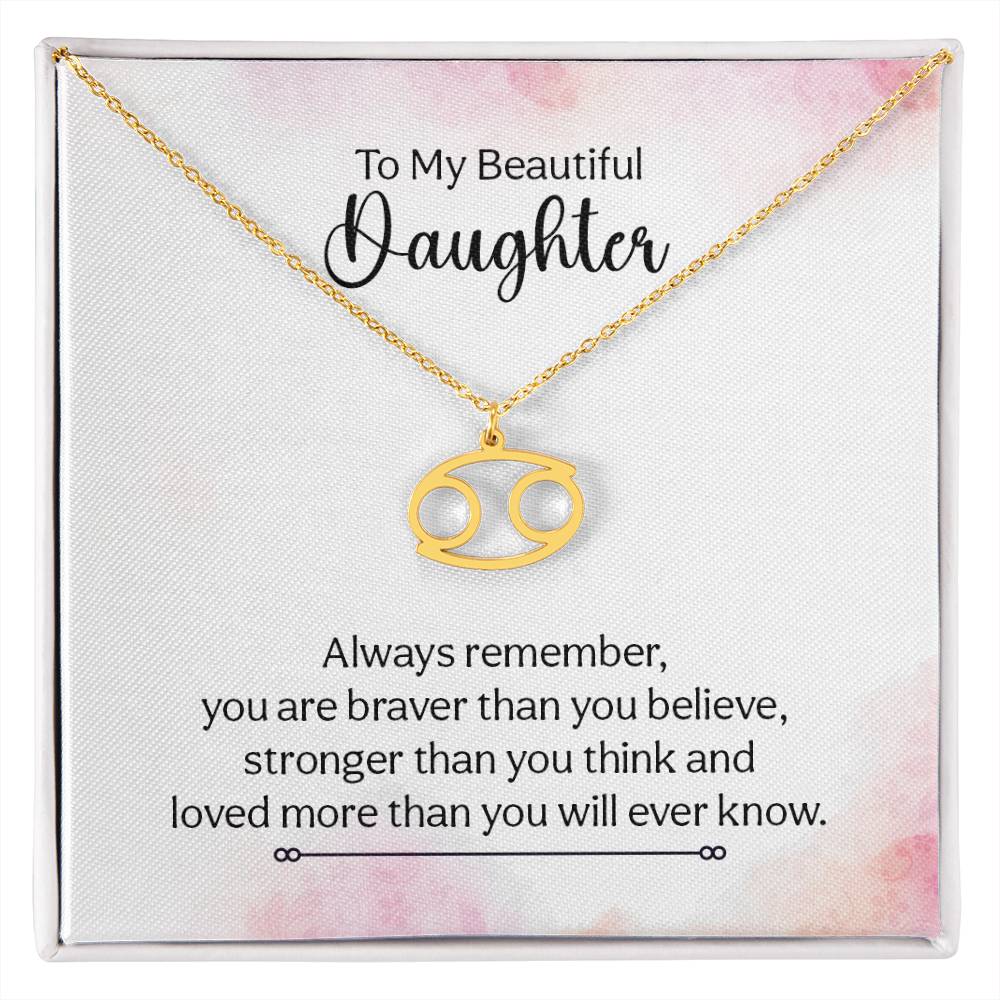 Gift to Daughter from Mom Zodiac Necklace Gifts, Stainless Steel or Gold Finish