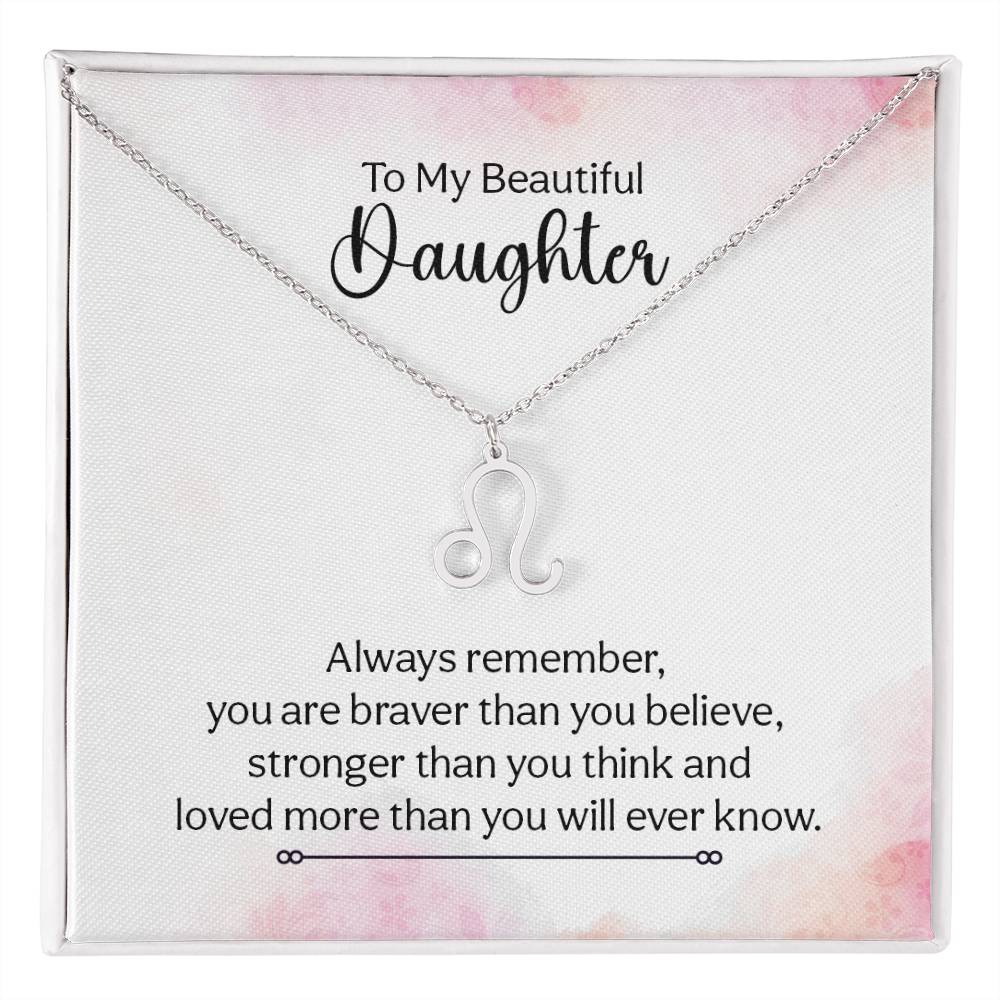 Gift to Daughter from Mom Zodiac Necklace Gifts, Stainless Steel or Gold Finish