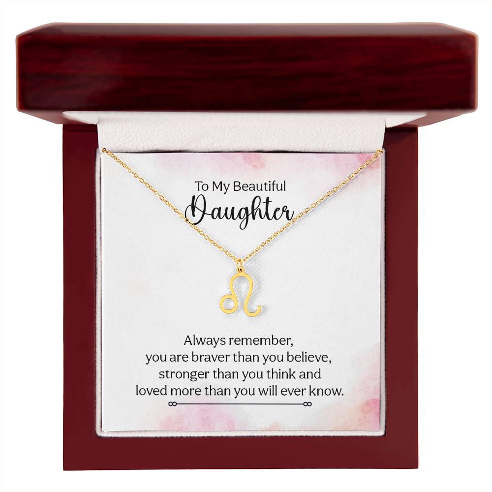 Gift to Daughter from Mom Zodiac Necklace Gifts, Stainless Steel or Gold Finish